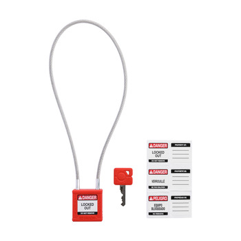 Brady Velocity Safety Cable Padlock Lockout Tagout 177456 - 63286