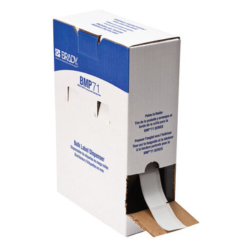 Picture of Brady Clear / White Self-Extinguishing, Self-Laminating Vinyl Thermal Transfer BM71-21-427 Die-Cut Thermal Transfer Printer Label Roll (Main product image)