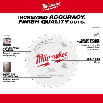 Milwaukee Circular Saw Blade 48-40-0624 - 6 1/2 in Diameter - Cobalt Infused Tungsten Carbide