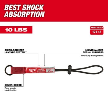 Milwaukee Quick-Connect Accessory 48-22-8823, 0.6 in x 11.25 in, Nylon/Rubber, Red/Black - 50569