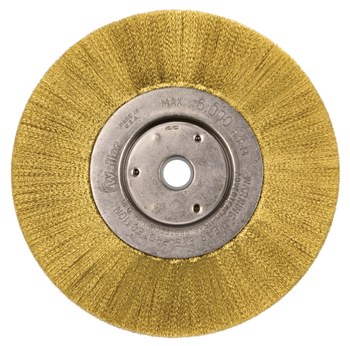 Weiler 01415 Wheel Brush - 6 in Dia - Crimped Brass Bristle