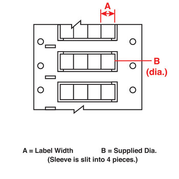 Brady PermaSleeve PS-375-2-WT-S-4 Die-Cut Printer Sleeve - 2 in x 0.645 in - Polyolefin - White - B-342 - 92371