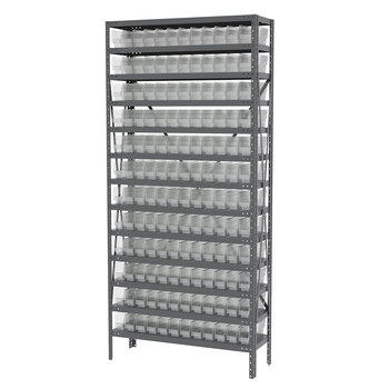 Picture of Akro-Mils AS1279110SC Shelfmax 6500 lb Adjustable Clear Gray Powder Coated Steel 22 ga Open Fixed Shelving System (Main product image)