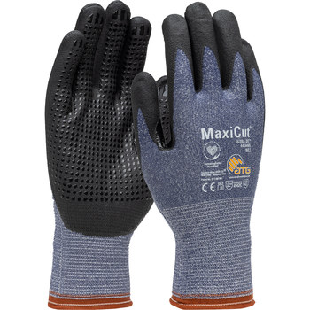 PIP 44-3445 MaxiCut Ultra DT Seamless Knit Engineered Yarn Premium Nitrile Coated Microfoam Grip On Palm & Fingers, Cut Resistant Glove, A3