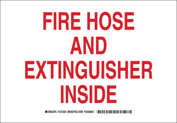 Picture of Brady B-401 High Impact Polystyrene Rectangle White English Fire Equipment Sign part number 127219 (Main product image)