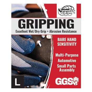 Global Glove Tsunami Grip Gray Large Nylon Work Gloves - Nitrile Foam Coating - 500NFT-T
