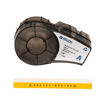 Picture of Brady Black on Yellow Abrasion-Resistant, Chemical-Resistant, Humidity-Resistant, UV-Resistant, Weather-Resistant 2 M21-250-595-YL All-Weather Printer Ribbon (Main product image)