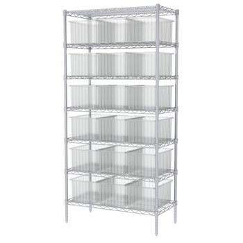 Picture of Akro-Mils AWS183633168SC Akro-Grid 2000 lb Adjustable Clear Chrome Steel Open Fixed Shelving System (Main product image)