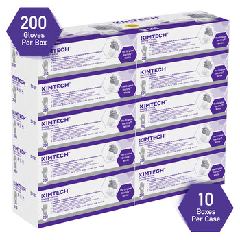 Ansell Kimtech Gray Medium Powder Free Disposable Gloves - Medical Exam Grade - 9 in Length - Rough Finish - 3.5 mil Thick - 50707