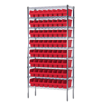 Picture of Akro-Mils AWS143630040 Shelfmax 2000 lb Adjustable Red Chrome Steel Open Fixed Shelving System (Main product image)