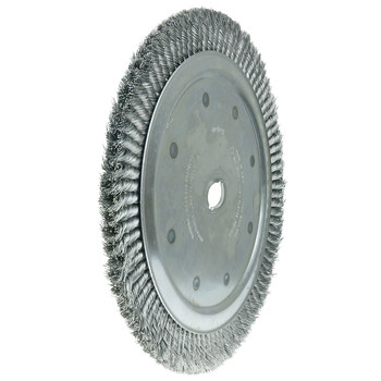 Weiler 09089 Wheel Brush - 15 in Dia - Knotted - Standard Twist Steel Bristle