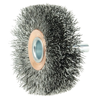 Weiler 17620 Wheel Brush - 2-1/2 in Dia - Crimped Steel Bristle