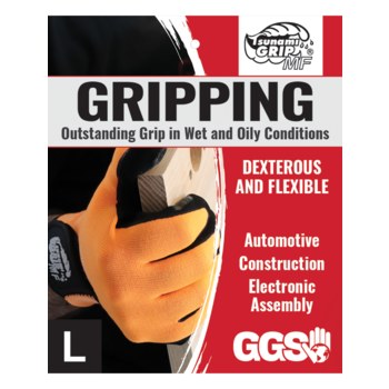 Global Glove Tsunami Grip 510MFV Black/Orange 9 Nylon Work Gloves - Nitrile Coating - 510MFV/9