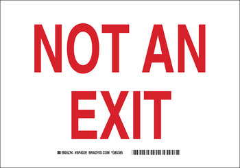 Picture of Brady Prinzing B-401 High Impact Polystyrene Rectangle White English No Exit Sign part number SP402E (Main product image)