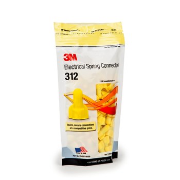 3M 312-POUCH Yellow Nylon Wire Connector - Wire Connector - 08159