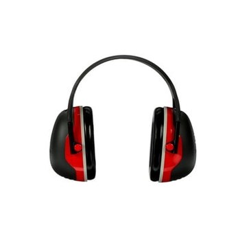 3M Peltor X Series X3A Black/Red Over Head Foam Protective Earmuffs - 28 dB NRR