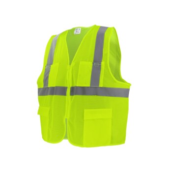 Global Glove FrogWear HV High-Visibility Safety Vest GLO-271-LG - Size Large - High-Visibility Yellow/Green - GLO-271 LG