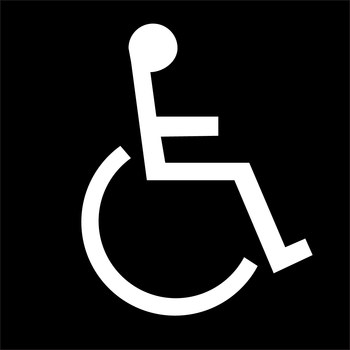 Picture of Brady B-81 Plastic Square Black Braille Disabled Parking & Building Access Sign part number 70123 (Main product image)