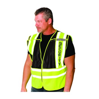 Picture of PIP 302-PSV-BLK Black/Lime Yellow 2XL to 5XL Polyester Mesh/Solid High-Visibility Vest (Main product image)