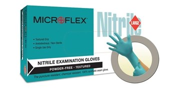 Picture of Microflex High Five N89 Blue Large Nitrile Powder Free Disposable Gloves (Main product image)