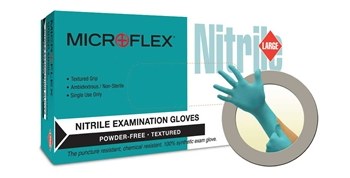 Picture of Microflex High Five N89 Blue Medium Nitrile Powder Free Disposable Gloves (Main product image)