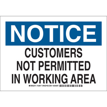 Picture of Brady B-302 Polyester Rectangle White English Restricted Area Sign part number 124817 (Main product image)