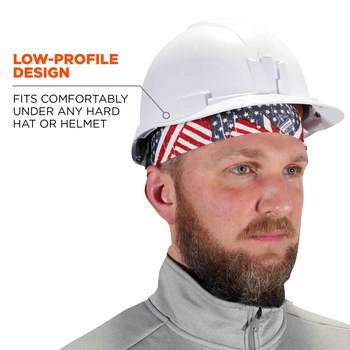 Ergodyne Chill-Its 6630 Blue/Red/White Hi Cool/Terry Cloth Skull Cap - 720476-12506