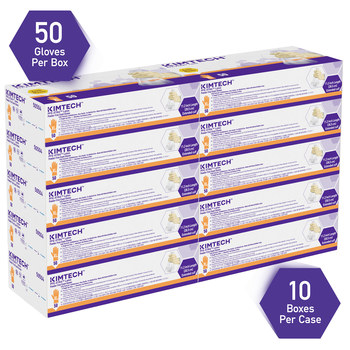 Kimtech Xtra-PFE Tan XL Powder Free Disposable Gloves - Medical Exam Grade - 12 in Length - Rough Finish - 10.2 mil Thick - 50504