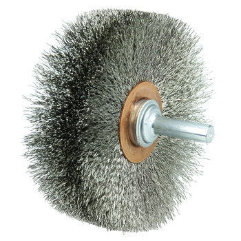 Weiler 17637 Wheel Brush - 3 in Dia - Crimped Stainless Steel Bristle