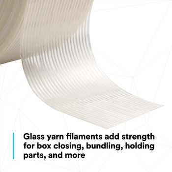 3M Scotch 8916V Clear Filament Tape - 36 mm Width x 55 m Length - 6.8 mil Thick - 31368