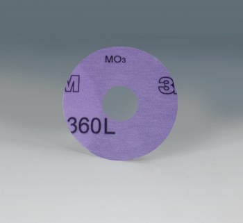 3M Hookit 360L Coated A/O Aluminum Oxide AO Purple Hook & Loop Disc - Film Backing - 3 mil Weight - 500 Grit - Super Fine - 3 in Diameter - 7/8 in Center Hole - 87142