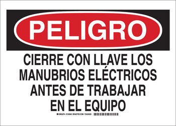 Picture of Brady B-401 Polystyrene Rectangle White Spanish Electrical Safety Sign part number 124936 (Main product image)