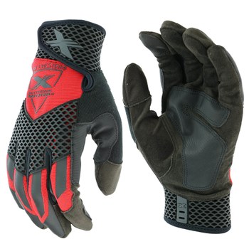 West Chester Extreme Work Knuckle KnoX 89303 Work Gloves 89303, XL, Size XL,  Leather, Black, Red | RSHughes.com