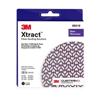 3M Xtract Cubitron II 710W Precision Shaped Ceramic Grain Purple Net Disc Multi-Pack - Mesh Backing - 80+, 120+, 180+, 220+, 240+, 320+ Grit - 5 in Diameter - 88518