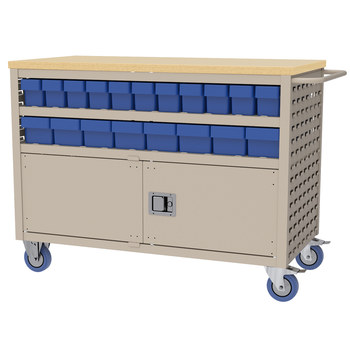 Picture of Akro-Mils MA4824PLD1 800 lbs Putty Powder Coated Steel Hardwood 16 ga Louvered Shelf Cart (Main product image)