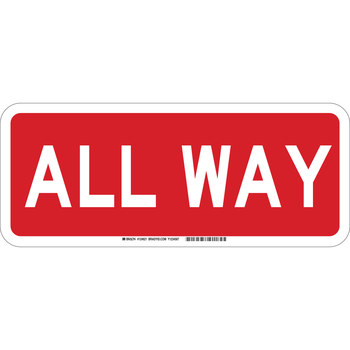 Picture of Brady B-302 Polyester Rectangle Red English Stop Signs, Traffic Control Signs & Banners Sign part number 124621 (Main product image)