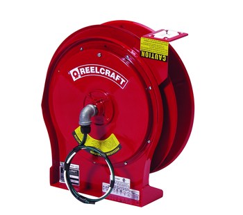Reelcraft Industries L Series L 5700 Cord Reel, 50 ft Capacity, 125V, 30  Amps, Spring Drive, Steel, Red