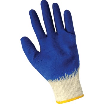 Global Glove S966 Blue 9 Knit Work Glove - Latex Palm Only Coating - S966E/9