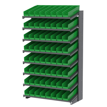 Picture of Akro-Mils APRS18128 APRS 900 lb Green Gray Powder Coated Steel 16 ga Single Sided Fixed Rack (Main product image)
