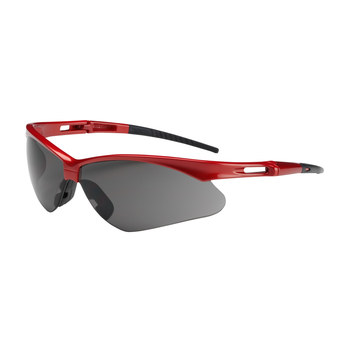 BOUTON OPTICAL 250-AN-10117, Anser Safety Glasses Red Frm, Gray Scratch-Resistant Lens (Pack-12)
