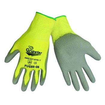 Picture of Global Glove Gripster PUG88 Gray/Yellow Large Kevlar Cut-Resistant Gloves (Main product image)