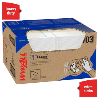 Kimberly-Clark Wypall CriticalClean X80 Wiper 06280, Hydroknit, - 12 in x 23.4 in - White