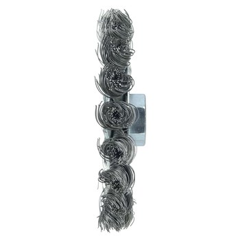 Weiler Wolverine 36212 Wheel Brush - 4 in Dia - Knotted - Standard Twist Steel Bristle