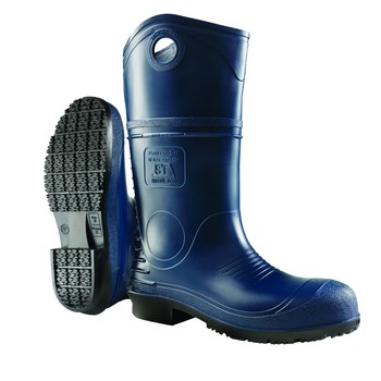 Blue pvc outlet boots