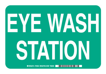 Picture of Brady B-120 Rectangle Green English Eyewash Sign part number 73654 (Main product image)