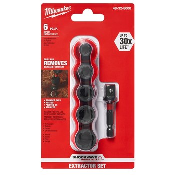 Milwaukee SHOCKWAVE Impact Extractor Set 48-32-8000 - Alloy Steel