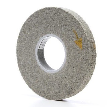 3M Scotch-Brite XL-WL Convolute Aluminum Oxide Medium Deburring Wheel - Medium Grade - Arbor Attachment - 8 in Diameter - 3 in Center Hole - 1 in Thickness - 13619