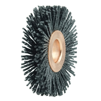 Weiler Burr-Rx 17542 Wheel Brush - 2 in Dia - Crimped Round Nylon Bristle