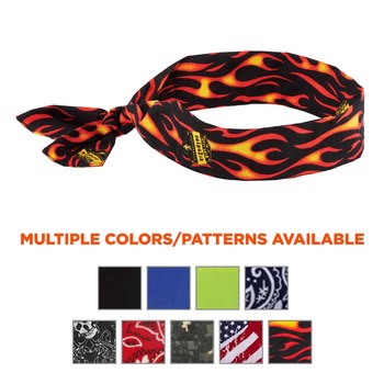 Ergodyne Chill-Its 6700 Black/Red Activated Polymer Bandana - Tie - 720476-12341