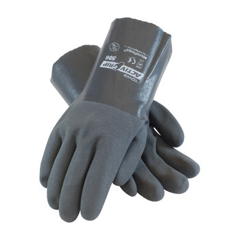 PIP ActivGrip 56-AG586 Gray XL Supported Chemical-Resistant Gloves - 11.8 in Length - 56-AG586/XL